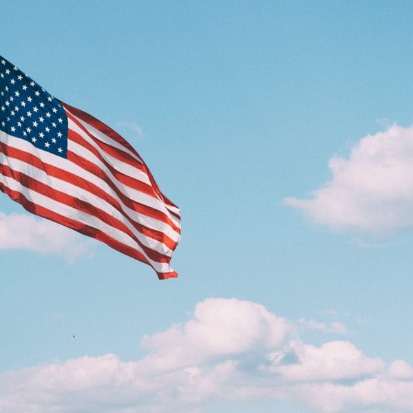 American Flag waving in the breeze